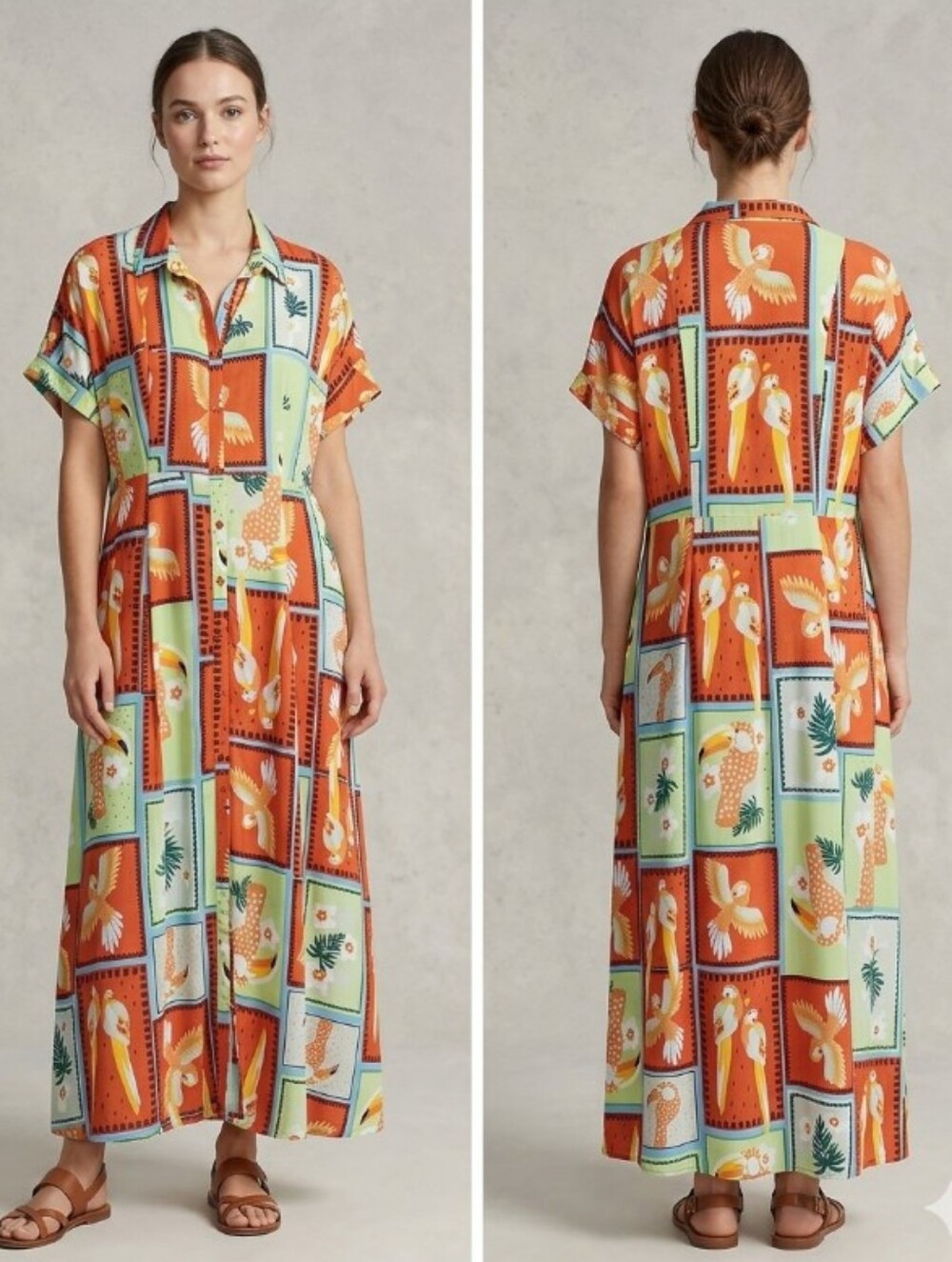 Live 4 Truth Red and Green Printed Button-Front Nightgown
